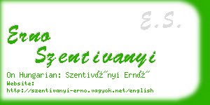 erno szentivanyi business card